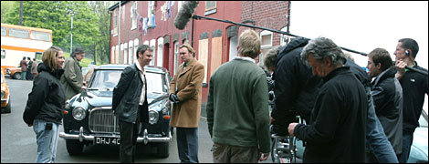 On location in Manchester filming Life on Mars 