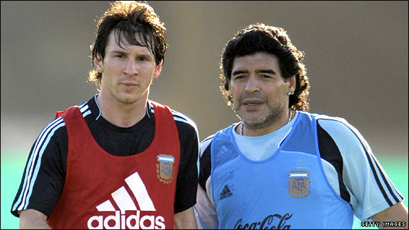 Diego Maradona and Lionel Messi 