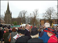 Gathering in Vicar Street Gardens