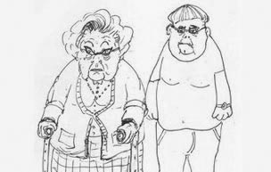 Sketch of David and Maureen Sowerbutts
