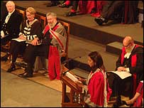 Parminder giving her speech during the ceremony