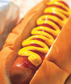 Hotdog with mustard