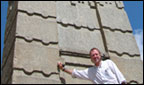 Mike Thomson with an obelisk in Axum
