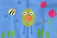 Cerdyn Pasg ar thema'r Gwanwyn