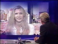 Ann Coulter, being interviewed on Newsnight