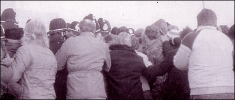 Picket Line at South Kirkby, Miners' Strike, 1985 (C) Arthur Wakefield