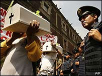 Manifestação contra o aborto na Cidade do México