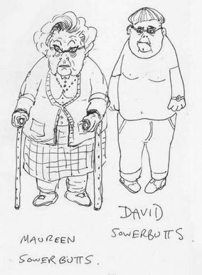 Sketch of David and Maureen Sowerbutts
