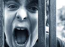 A boy shouting