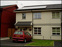 Solar panels on an eco-house