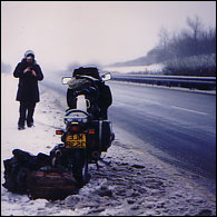 during a blizzard in Northern France