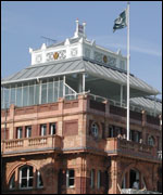 The Berkshire flag flies on the pavillion