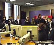Pupils in the BBC Essex studio