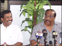 SP Tamilselvan with Anton Balasingham