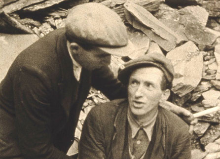 Still taken from Y Chwarelwr. Photo courtesy of National Screen and Sound Archive of Wales - Archif Genedlaethol Sgrin a Sain Cymru