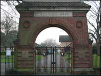 Entrance to Gheluvelt Park in Worcester