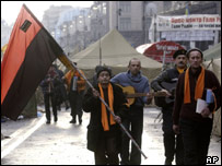 Stoupenci Viktora Juščenka jsou stále v ulicích Kyjeva