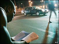 Reading by street light