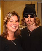 Radio Berkshire newsreader Sarah Burbedge with Mel Massy