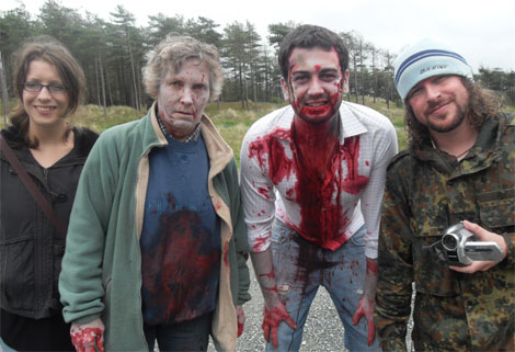 Ryan Kift with cast members of Zombies From Ireland