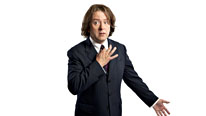 Jonathan Ross (Jon Culshaw) delivers a speech as the fast-moving sketch show continues