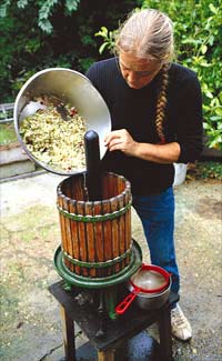 Bob Flowerdew and his apple press