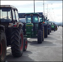 Greek tractor protest