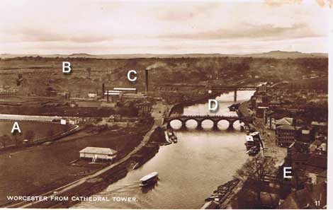 Worcester seen from the cathedral tower