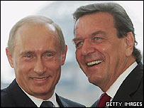 Vladimir Putin a Gerhard Schröder