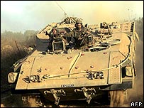 تانک اسرائيلی در نزديکی مرز لبنان