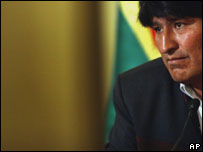 O presidente da Bolívia, Evo Morales