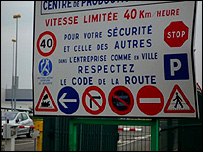 Sign at Poissy plant gates
