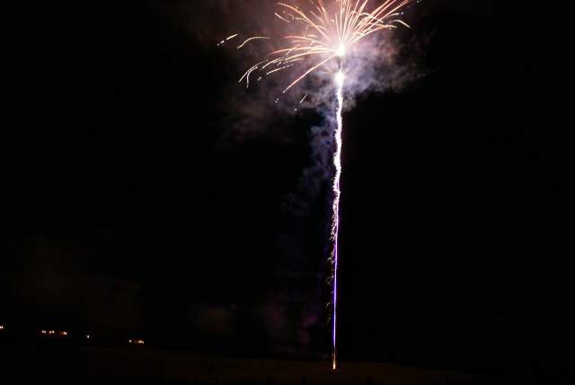 Fireworks as the procession made its way down the Floggie.
