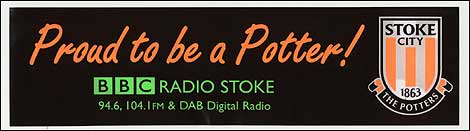 Stoke City car-sticker from Radio Stoke