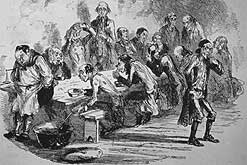 Drawing of workhouse dinner