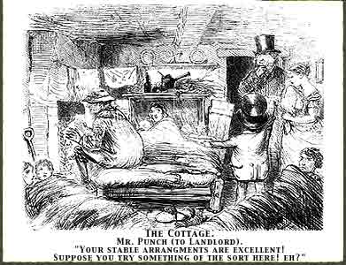 'Punch attacks landlords', cartoon 1861 