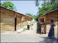Huts put up as temporary accommodation