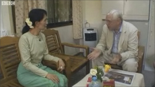 Aung San Suu Kyi and John Simpson