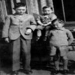This picture was taken in S. Wales approx 1941 after evacuation to relatives. From left to right Frank - Fred - Gordon