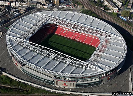 Aerial view of the Emirates Stadium