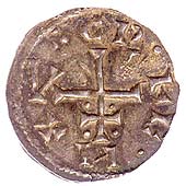 Image of coin from Viking York showing Christian cross