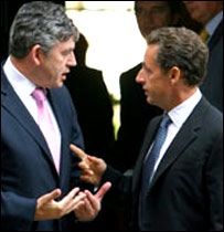 سارکوزی و براون در ملاقات ژوئیه 