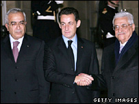 محمود عباس، سرکوزی، سلام فیاض