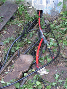 Railway cable theft scene
