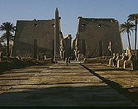 Facade of temple of Luxor, erected by Ramesses II