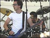 Singer and bass guitarist Chewy in action