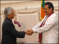 Mr. Nair meeting President Rajapaksa