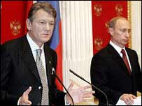 ولاديمير پوتين و ويکتور يوشچنکو