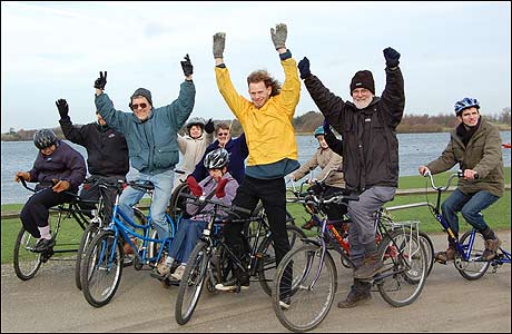 People enjoying BikeActive at Alton Water