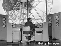 The control room of the Lovell Radio Telescope at Jodrell Bank in 1966 (c) Getty Images